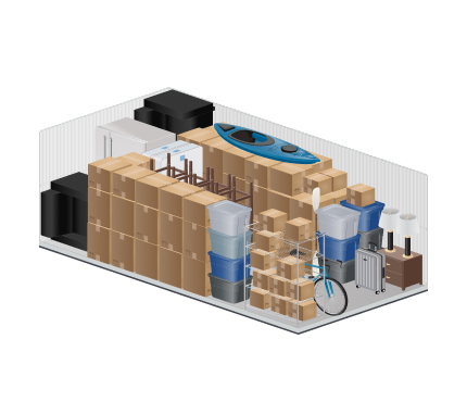 large storage units size guide image for Storelocal Storage, 1444 Willow Avenue, Hercules, CA, 94547